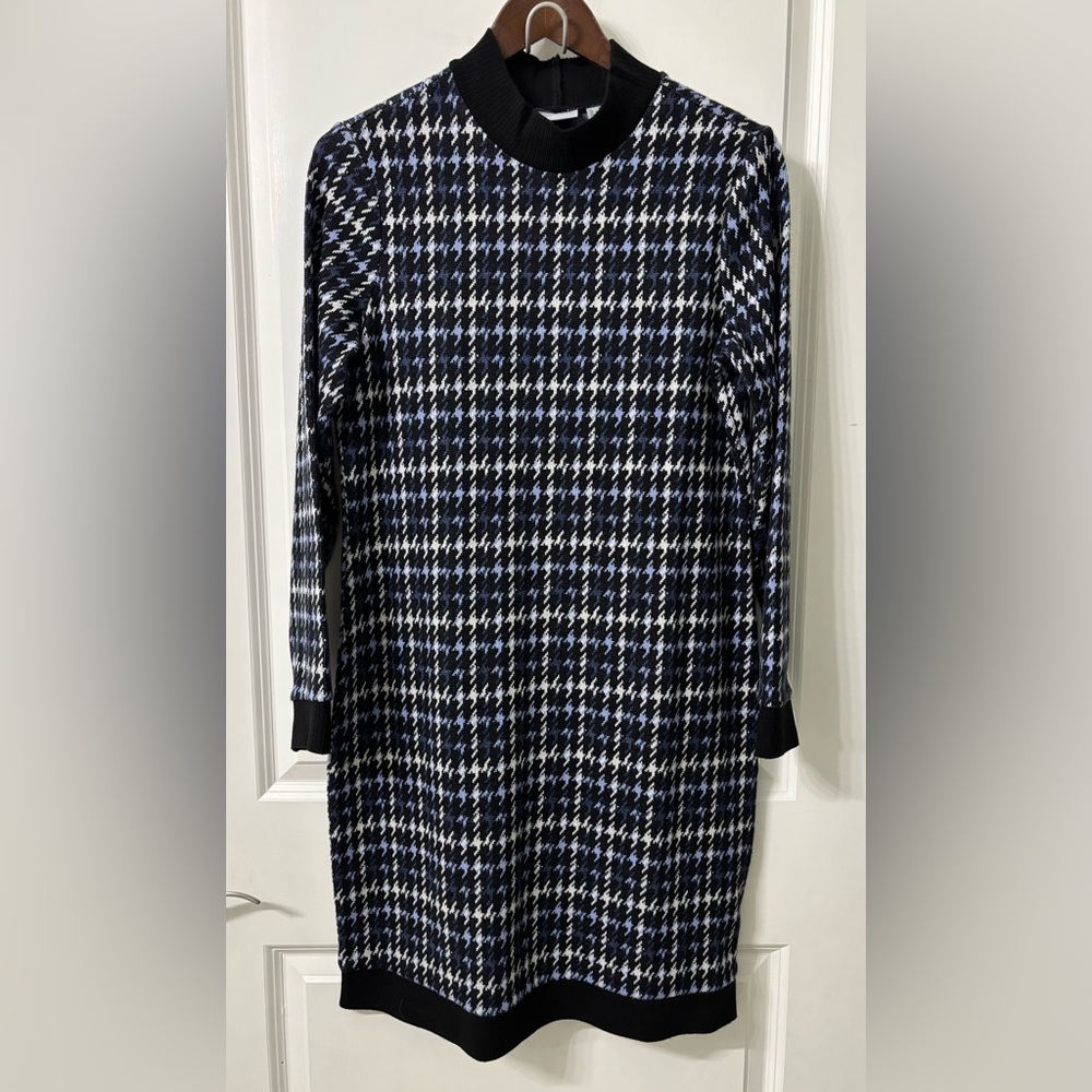 Susan Graver Mock Turtleneck Herringbone Sweater Dress size Medium